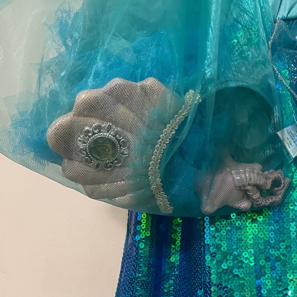 Sparkling Sea Princess Costume for Kids - Aqua and Pink - Picture 6 of 7